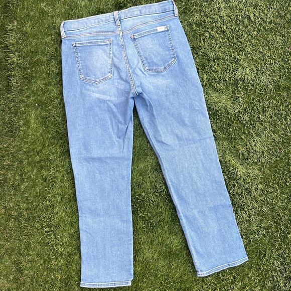 Jen7 for 7 For All Mankind Crest Ankle Straight Snakeskin Stripe Denim Jeans 8 - Picture 8 of 10